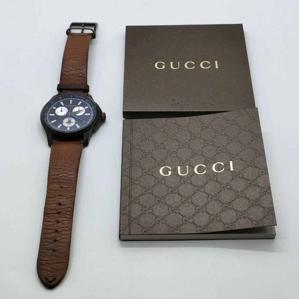 Gucci Watch 126.2 44mm Men's Black X Browns 400-082325